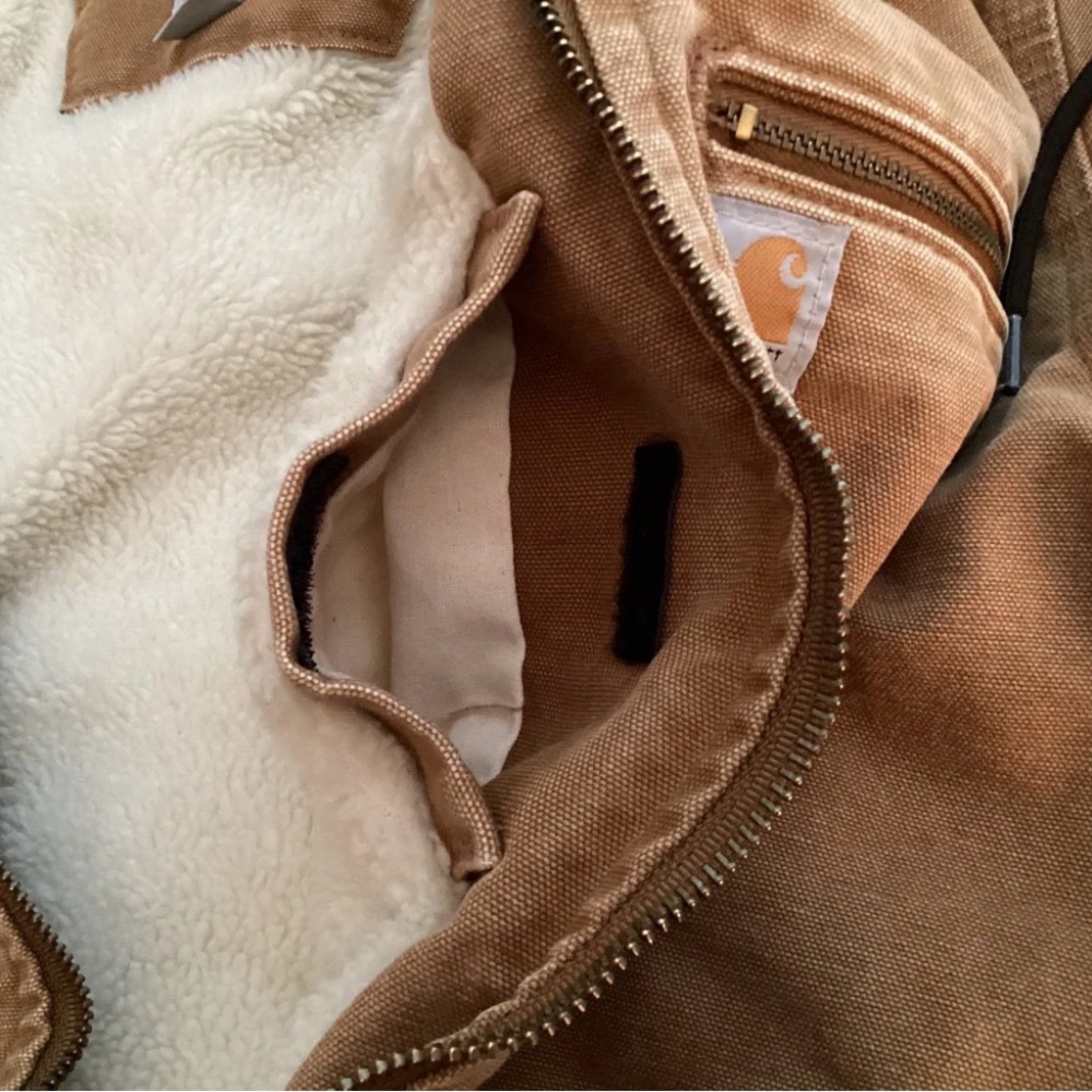 Vintage Carhartt Wildwood Sherpa-Lined Duck Jacket Sz Small - Removable hood - Picture 11 of 13